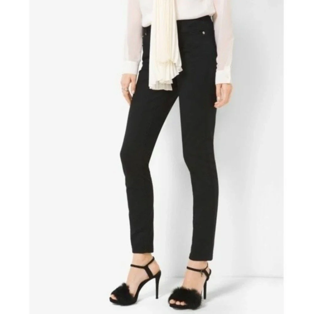 New! MICHAEL KORS Women's Rabbit Fur Trim Black Sexy Heels Open-Toe Pumps NWB - Picture 3 of 7